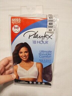 🟣2/$15 Playtex Plum Purple TruSupport 4-Way Wirefree Comfort Bra